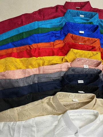 Áo dài họ Huỳnh [ÁO DÀI NAM MAY SẴN CAO CẤP] [chất liệu gấm cotton họa tiết vuông]