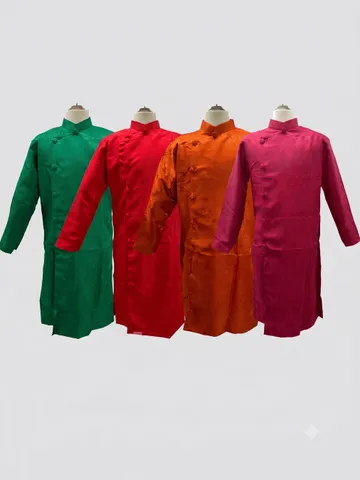 Áo dài họ Huỳnh [ÁO DÀI NAM MAY SẴN CAO CẤP] [chất liệu gấm cotton họa tiết vuông]