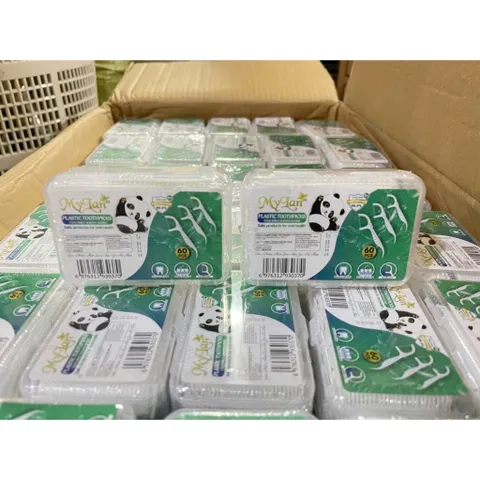Tăm Chỉ Nha Khoa MyLan Sợi Chỉ Mảnh Hộp 60,  200 Cái Trắng Cao Cấp