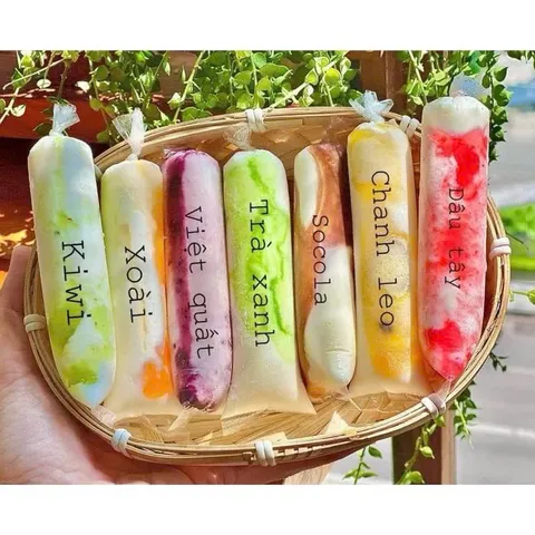 300  cái túi nilon sữa chua dài 4x16, túi đựng sữa chua, bọc đựng sữa chua, bì, túi làm kem, túi nilon 4x16