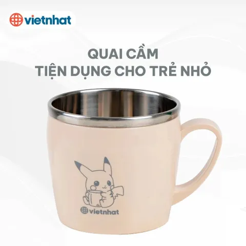 Ca cách nhiệt 2 quai nhựa inox 500ml có nắp  Việt Nhật