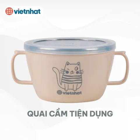 Ca cách nhiệt 2 quai nhựa inox 500ml có nắp  Việt Nhật