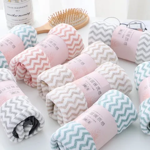 Khăn Mặt Hàn Quốc Lông Cừu Siêu Thấm Hút Loại Có Dòng Kẻ