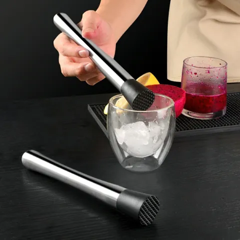 Chày bar dầm pha chế inox 25cm đầu nhựa cao cấp (chất liệu inox 304) EE886