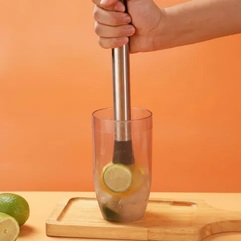 Chày bar dầm pha chế inox 25cm đầu nhựa cao cấp (chất liệu inox 304) EE886