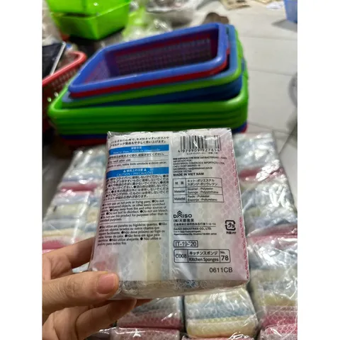 Set 7 mút rửa chén bát xuất nhật - Mút xốp rửa bát