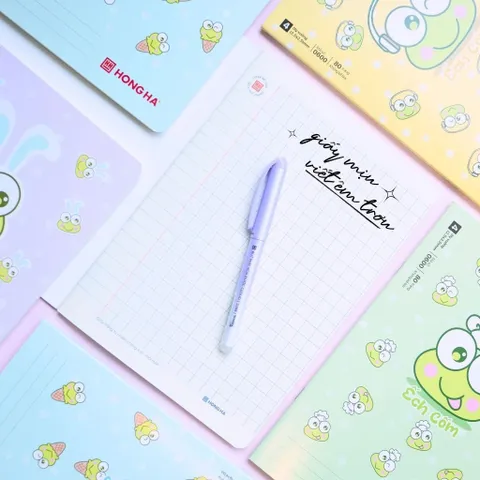 Combo 5 Quyển vở 4 Ô ly 48/80 trang School Ếch Cốm Hồng Hà - 0599/0600