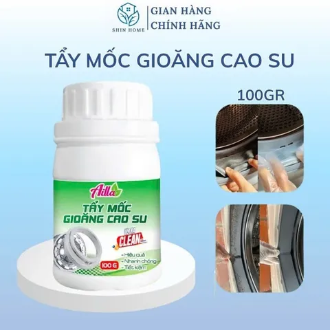 Bột Tẩy Lồng Máy Giặt Ailla 300Gr + Tẩy Mốc Gioăng Cao Su Ailla 100Gr