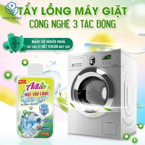 Bột Tẩy Lồng Máy Giặt Ailla 300Gr + Tẩy Mốc Gioăng Cao Su Ailla 100Gr