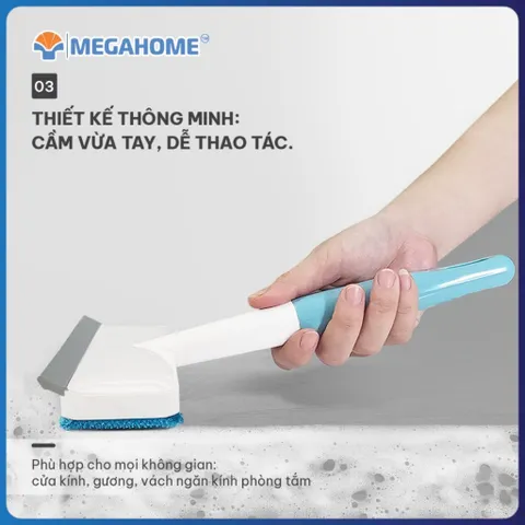 Cây gạt kính, gạt nước 2 in 1 cầm tay nhỏ gọn Megahome