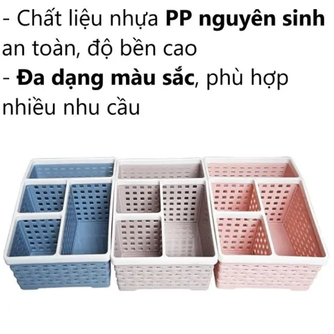 {HÀNG CAO CẤP} Khay nhựa tiện ích 4 ngăn để bàn, đựng bút, Mỹ Phẩm,điều khiển, điện thoại, đồ dùng đa năng