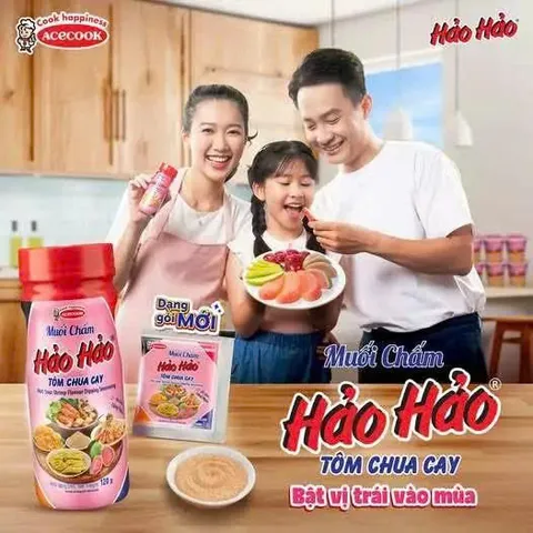 Muối HẢO HẢO - muối chấm Hảo Hảo tôm chua cay - muối chấm hoa quả chua cay lọ 120g