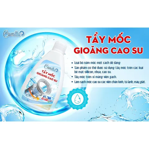 [ Tặng chổi + gang tay ] Combo Tẩy lồng máy giặt Camilla 300G + 1 Bột Tẩy mốc gioăng cao su Camilla 100G
