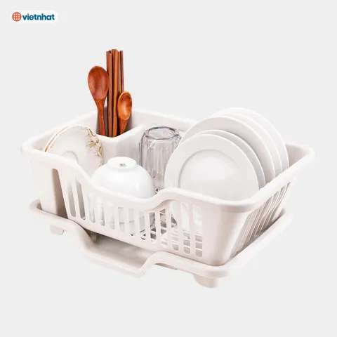 Kệ Úp Chén Bát Tiện Ích Có Kèm Khay Thoát Nước Việt Nhật 3535 Rổ Úp Chén Bát - Việt Nhật Plastic Official