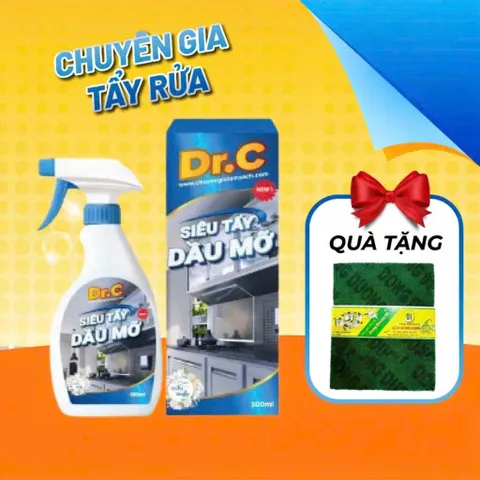 (Tặng miếng giáp đa năng) Siêu tẩy dầu mỡ 500ml Dr.C tẩy sạch lưới lọc máy hút mùi, vật dụng nhà bếp - STM 500ML