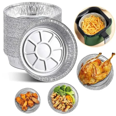 khay giấy bạc lót nồi chiên không dầu,size 22cm,hàng loại 1,dày dặn cứng cáp.