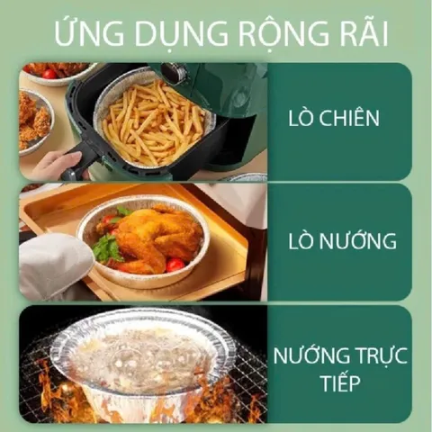 khay giấy bạc lót nồi chiên không dầu,size 22cm,hàng loại 1,dày dặn cứng cáp.