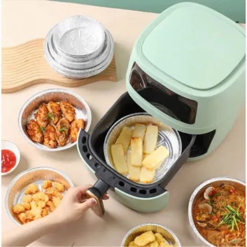 khay giấy bạc lót nồi chiên không dầu,size 22cm,hàng loại 1,dày dặn cứng cáp.