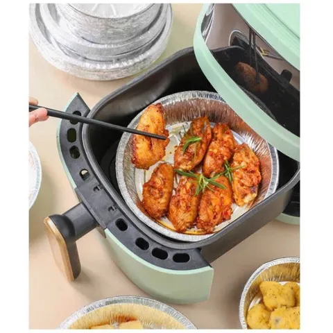 khay giấy bạc lót nồi chiên không dầu,size 22cm,hàng loại 1,dày dặn cứng cáp.