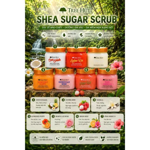 Tẩy Da Chết Cơ Thể Tree Hut Shea Sugar Scrub (510g) - Dưỡng Ẩm Sâu & Mềm Mịn Rạng Rỡ 838988