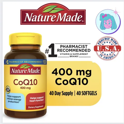 Viên uống bổ tim mạch CoQ10 Nature Made (Cam kết hàng chuẩn USA)
