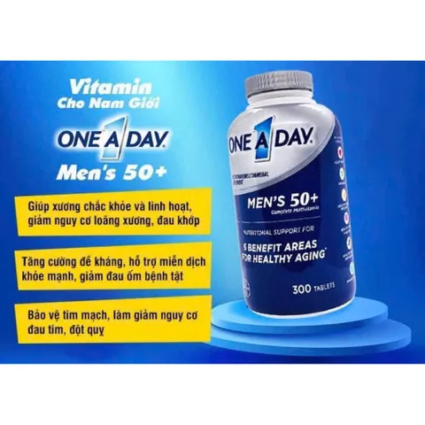 CAM KẾT CHÍNH HÃNG Viên uống One A Day Men's Multivitamin 50+300 viên VITAMIN TỔNG HỢP CHO NAM TRÊN 50 TUỔI