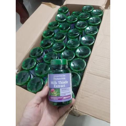 VIên uống thải độc gan Milk Thistle Extract Puritan Pride 180 viên của Mỹ (Cam kết chính hãng USA)