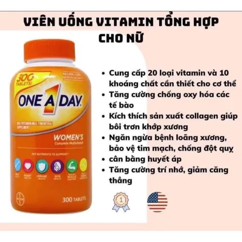 Vitamin tổng hợp One A Day Women danh cho nữ 300viên của Mỹ (nữ dưới 50 tuổi)