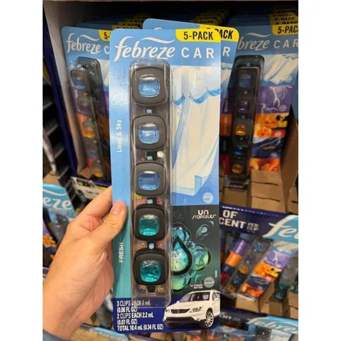 [CHUẨN MỸ] Kẹp Nước Hoa Cửa Gió Ô Tô Febreze Car Vent Clips Vỉ 5 Kẹp (10ml - 10.4ml) Khử