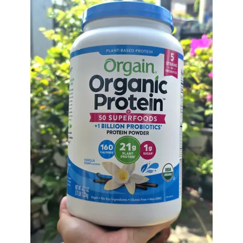 Bột đạm thực vật hữu cơ hương VANI 1200g, 1.2kg Orgain Organic Protein Plant Based Protein Power 839026