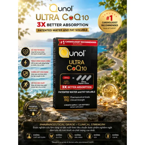 Viên Qunol Ultra CoQ10 3X Better Absorption 100mg 30, 60, 120 viên Softgels