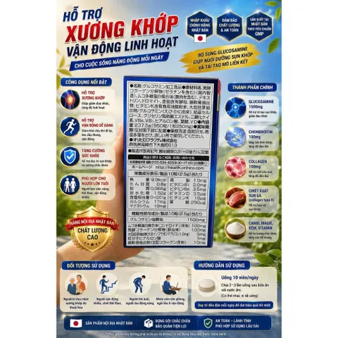 Viên Uống Bổ Khớp Glucosamine Orihiro 1500mg Nhật Bản (Lọ 950 Viên) 839068