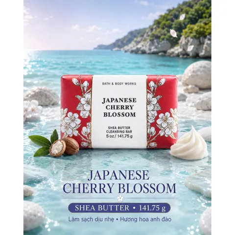 [HÀNG MỸ] Xà Bông Tắm Bath & Body Works Japanese Cherry Blossom Shea Butter 141.75g (5 oz)