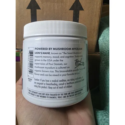 [HÀNG CHÍNH HÃNG MỸ] Bột Nấm Đầu Khỉ Hữu Cơ Host Defense Lion's Mane (Hũ 200g - 7 OZ) DATE XA