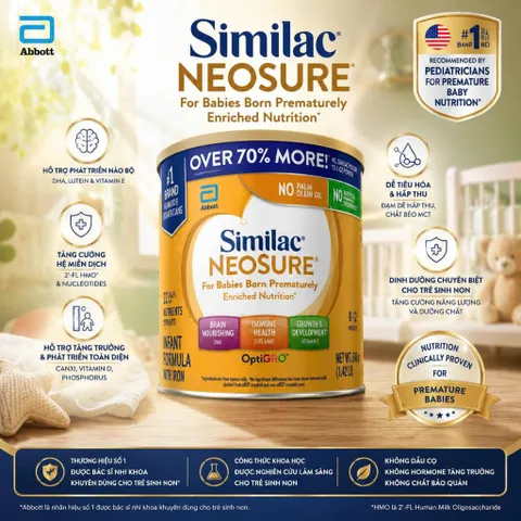 Sữa Similac Neosure 646g (0-12 tháng) – Dinh dưỡng vượt trội cho bé sinh non- Hàng mỹ