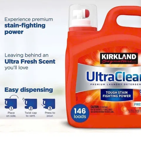 NƯỚC GIẶT KIRKLAND ULTRACLEAN FRESH SCENT 5.73L – GIẶT SẠCH THƠM MÁT, CAN LỚN DÙNG LÂU