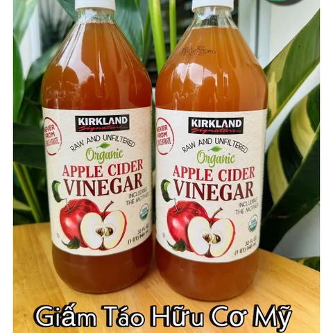 1 Chai Giấm táo hữu cơ nguyên chất Kirkland Signature Organic Apple Cider Vinegar CHÍNH HÃNG MỸ