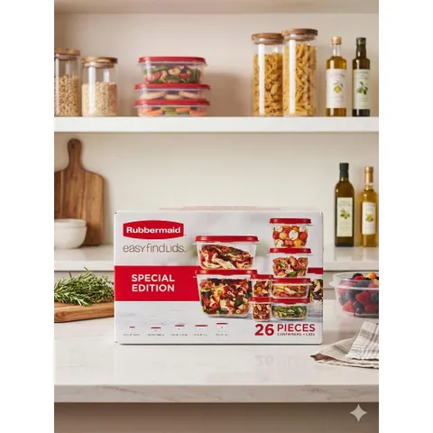 Combo 26 Món Hộp Bảo Quản Thực Phẩm Rubbermaid Easy Find Lids – Nhập Khẩu Mỹ