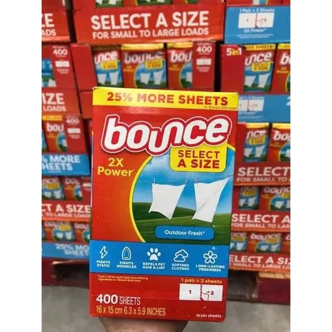 Giấy thơm Bounce Select Size 2X Power – 400 TỜ MẪU MỚI