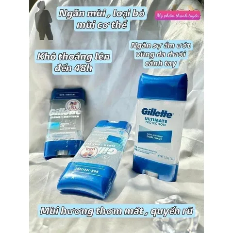1 Tuýp Lăn khử mùi nam dạng Gel Gillette Cool Wave 107g Endurance mẫu mới - Mỹ 839141