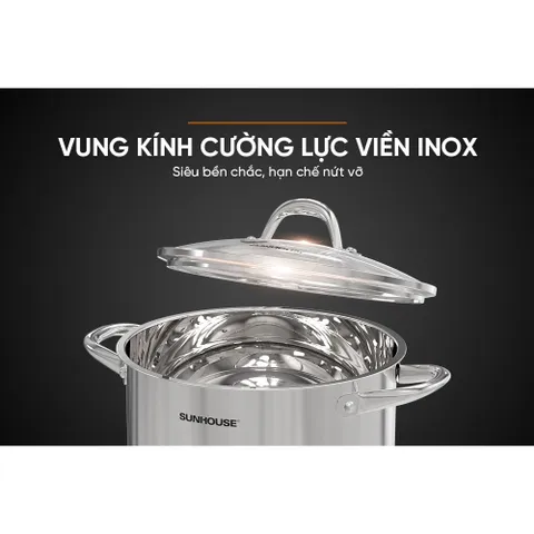 Nồi Inox 3 đáy 30cm SUNHOUSE SHG301-30