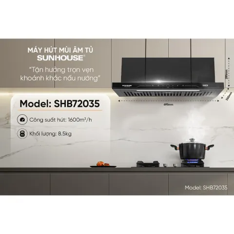 Máy hút mùi âm tủ SUNHOUSE SHB72035