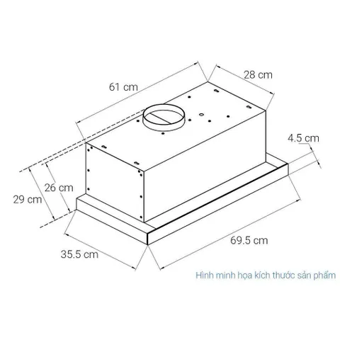 Máy hút mùi âm tủ SUNHOUSE SHB72035
