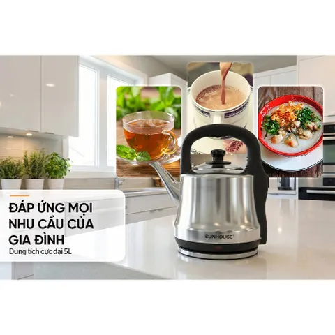 Ấm siêu tốc Inox 5L SUNHOUSE SHD1403