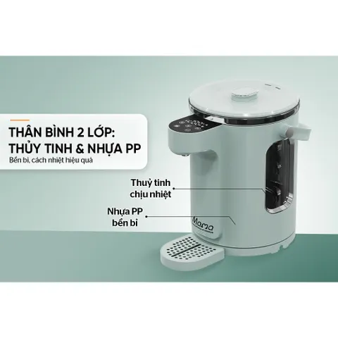 Bình thủy điện thủy tinh 3L SUNHOUSE MAMA SHD1445 - Điều chỉnh được nhiệt độ
