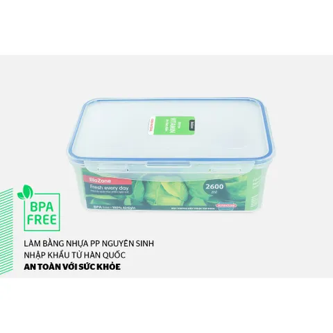 Hộp bảo quản thực phẩm ngăn mát 2600ml SUNHOUSE BioZone KB-CO2600P