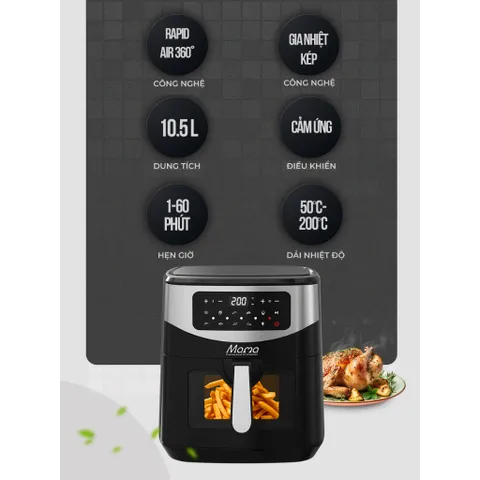 Nồi chiên không dầu 2 thanh nhiệt 10.5L SUNHOUSE MAMA SHD4093