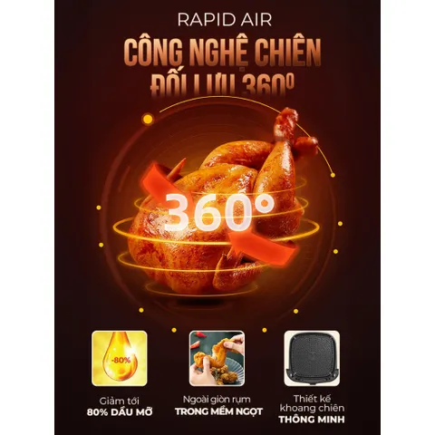 Nồi chiên không dầu 2 thanh nhiệt 10.5L SUNHOUSE MAMA SHD4093