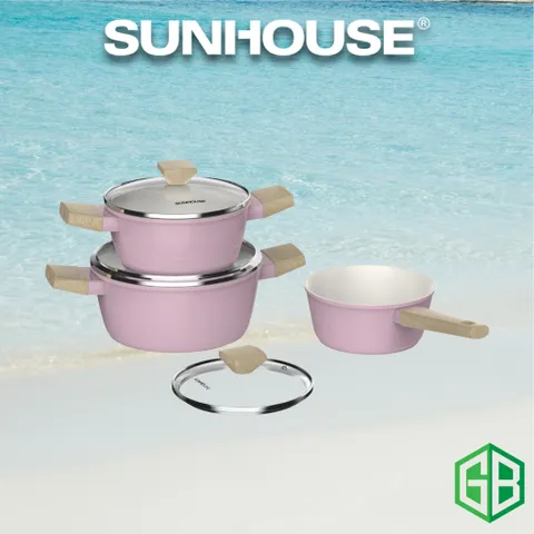Bộ nồi phủ sứ Nano đáy từ Sunhouse Healthy SHG7979MP1