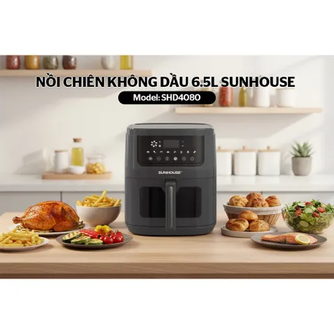 Nồi chiên không dầu cảm ứng 6.5L SUNHOUSE SHD4080